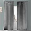 Destiny Grey Heritage Plush Velvet Extrawide Curtain