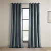 London Blue Heritage Plush Velvet Grommet Curtain