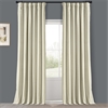 Au Lait Creme Heritage Plush Velvet Curtain