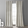 Silvery Taupe Plush Velvet Hotel Blackout Grommet Curtain