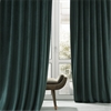 Signature Spirit Green Plush Velvet Hotel Blackout Curtain