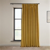 Signature Sophomore Gold Plush Velvet Extrawide Hotel Blackout Curtain