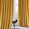 Signature Sophomore Gold Plush Velvet Hotel Blackout Curtain