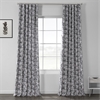 Botanic Grey Printed Linen Textured Blackout Curtain