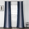 Parallel Blue Printed Linen Textured Blackout Curtain