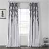 Cyprus Black Printed Linen Textured Blackout Curtain