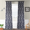 Flora Navy Blackout Room Darkening Curtain