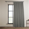 Blazer Grey Faux Linen Extra Wide Room Darkening Curtain