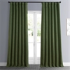 Tuscany Green Faux Linen Room Darkening Curtain