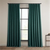 Slate Teal Faux Linen Room Darkening Curtain