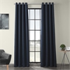 Indigo Faux Linen Grommet Room Darkening Curtain