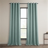 Sea Thistle Faux Linen Grommet Room Darkening Curtain