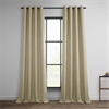 Thatched Tan Faux Linen Grommet Room Darkening Curtain