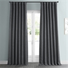 Dark Gravel Faux Linen Room Darkening Curtain