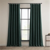 Focal Green Faux Linen Room Darkening Curtain