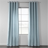 Dusky Blue Cotton Textured BarkWeave Grommet Curtain