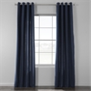 Elegant Navy Cotton Textured BarkWeave Grommet Curtain