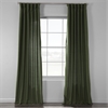 French Green Cotton Textured BarkWeave Curtain