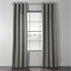 Graphite Grey Cotton Textural LinenWeave Grommet Curtain