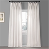 Realness White Solid Classic Cotton Semi Sheer Curtain Pair (2 Panels)