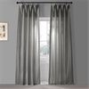 Shady Grey Solid Classic Cotton Semi Sheer Curtain Pair (2 Panels)