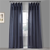 Acai Blue Solid Classic Cotton Semi Sheer Curtain Pair (2 Panels)