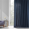 Noble Navy Dune Textured Solid Cotton Curtain Pair (2 Panels)