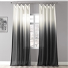 Ombre Black Faux Linen Sheer Curtain