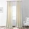 Creamy Ivory Thermal Room Darkening Heathered Italian Woolen Weave Grommet Curtain