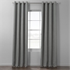 Pebble Grey Italian Textured Faux Linen Hotel Blackout Grommet Curtain