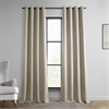 Taupe Grey Italian Faux Linen Grommet Curtain