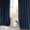 Signature Voyager Blue Faux Linen Blackout Curtain