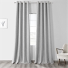 Millennial Grey Vintage Thermal Cross Linen Weave Blackout Grommet Curtain