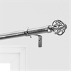 Modern Orb Extendable Metal Rod Set- Nickel