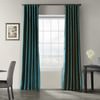 Oceanside Blue Vintage Textured Faux Dupioni Silk Curtain