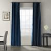 Captain's Blue Vintage Textured Faux Dupioni Silk Curtain