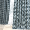 Martinique Blue Printed Cotton Curtain