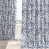 Edina Washed Blue Printed Cotton Curtain