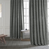 Sharkskin Black Solid Printed Cotton Curtain