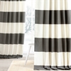 Slate Grey & Off White Horizontal Stripe Curtain