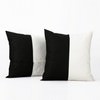 Onyx Black & Off White Horizontal Stripe Cotton Cushion Covers - PAIR