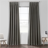 Millstone Gray Solid Cotton Pleated Curtain