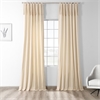 English Cream Solid Cotton Tie-Top Curtain