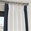 Fresh Popcorn and Polo Navy Pleated Vertical Colorblock Curtain