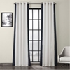 Fresh Popcorn and Polo Navy Grommet Vertical Colorblock Curtain