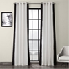 Fresh Popcorn and Black Grommet Vertical Colorblock Curtain