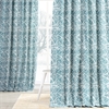 Catalina Aqua Printed Cotton Twill Curtain