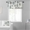 Allium Blue Gray Printed Cotton Window Valance