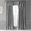 Platinum Ruched Faux Solid Taffeta Curtain