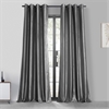 Graphite Grommet Blackout Faux Silk Taffeta Curtain